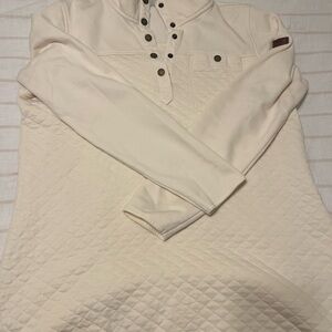 Cream Long Sleeve Quilted Top